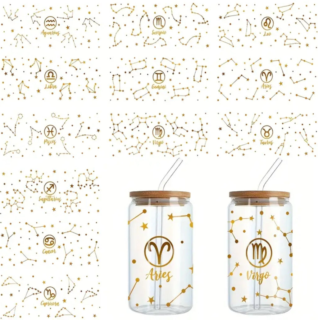 Zodiac Signs Glass Cup