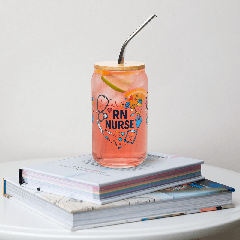 RN Nurse Glass Cup