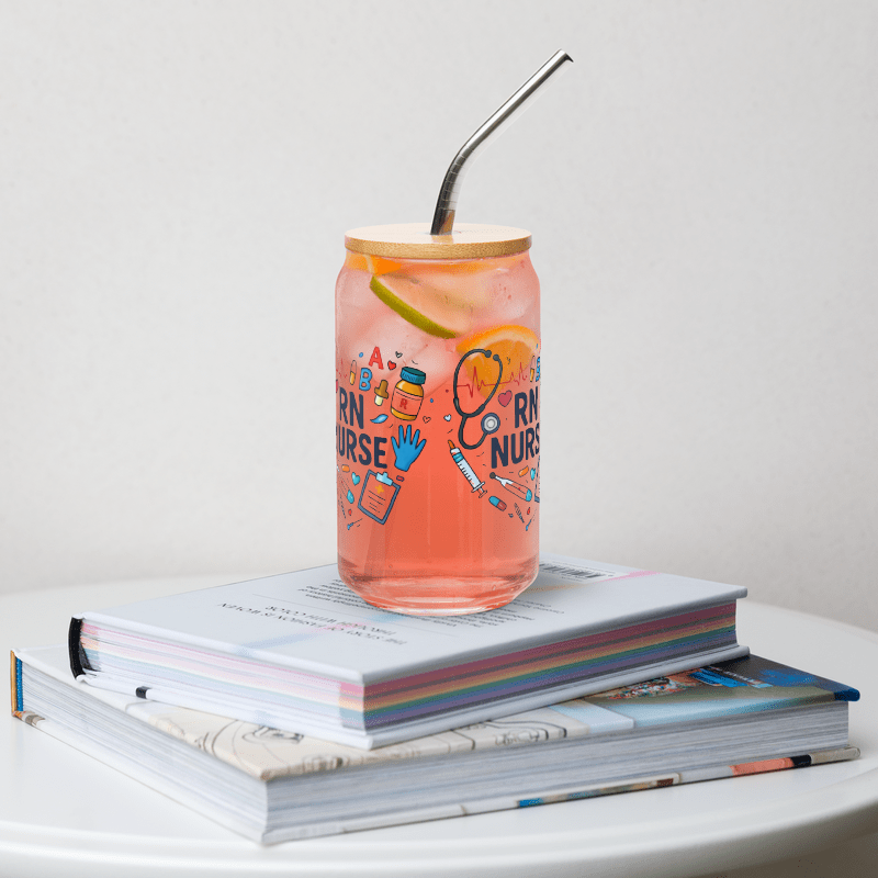 RN Nurse Glass Cup